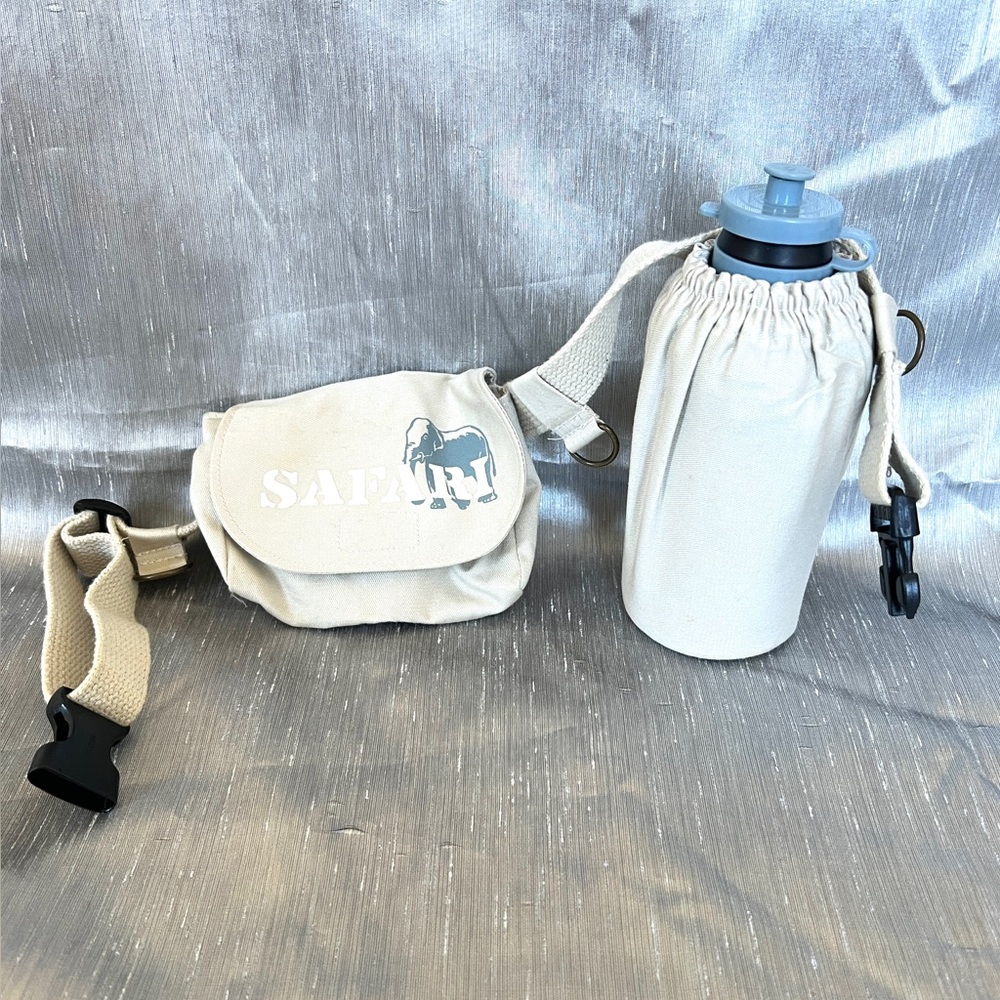 Safari canvas fanny pack matching water bottle wz carrier 16"-29"